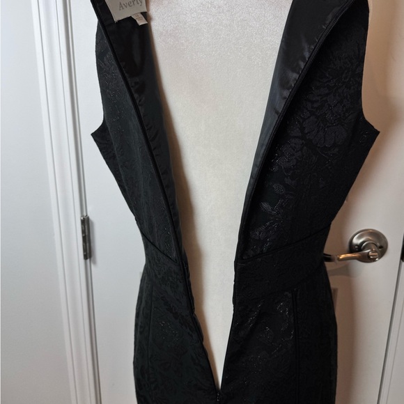 Metallic Jacquard Black Sheath Dress | Formal Wedding Guest | Size 12 - Picture 10 of 12